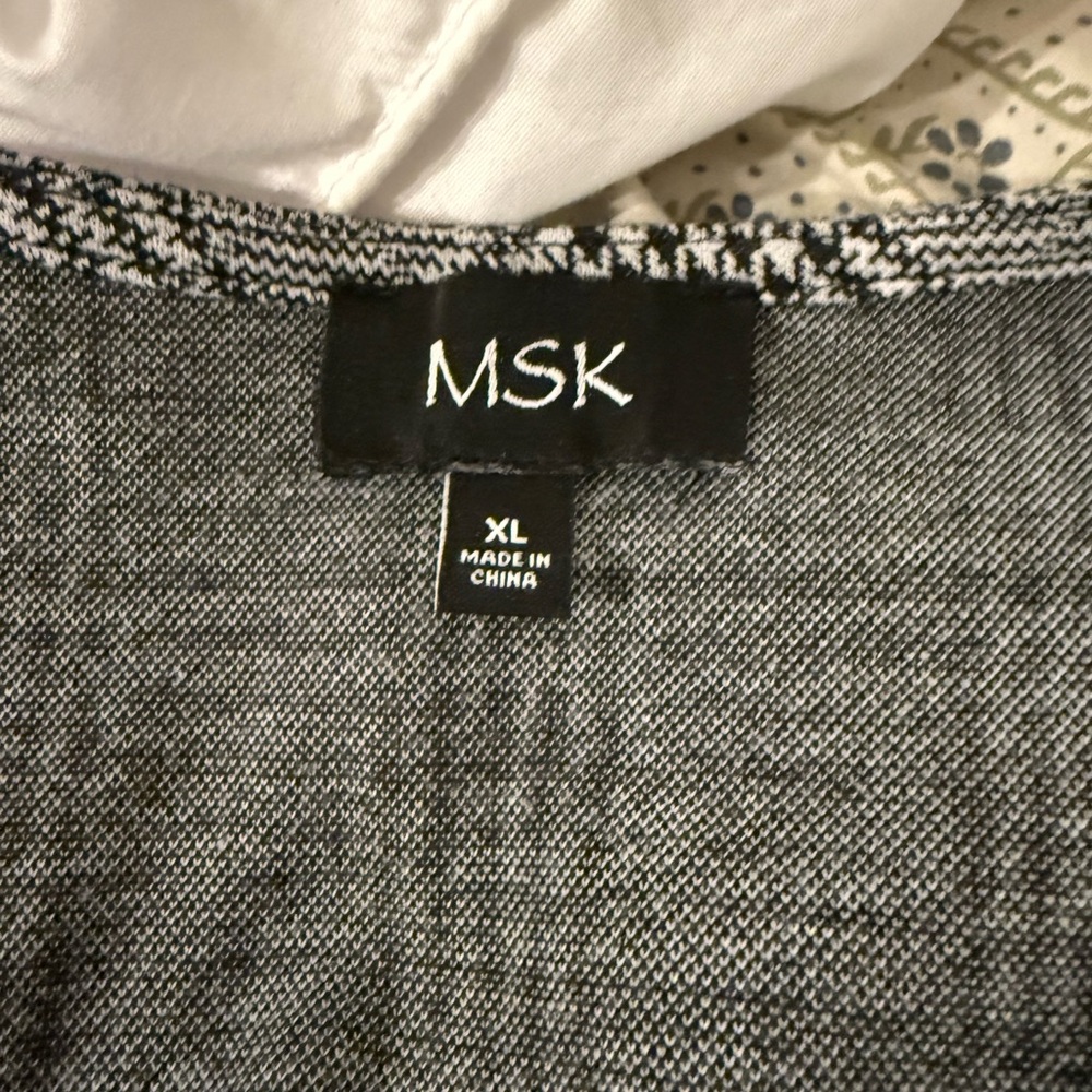 MSK Black and White Checkered Long Sleeve‎ Dress - Picture 2 of 2